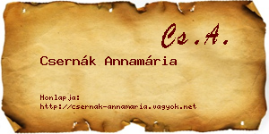 Csernák Annamária névjegykártya